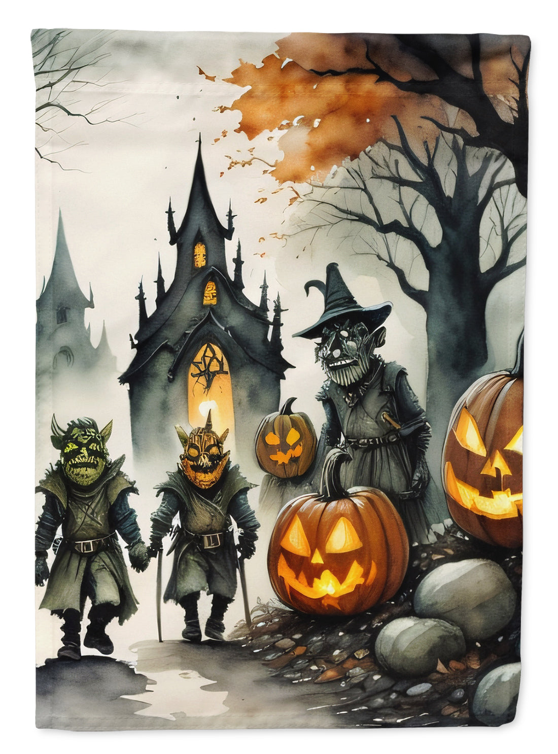 Orcs Spooky Halloween House Flag
