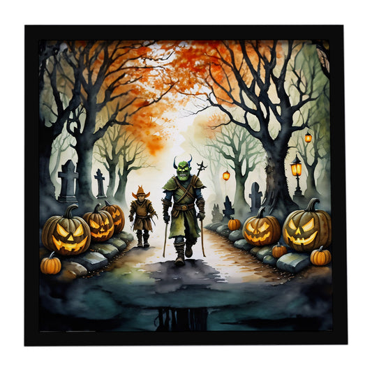 Orcs Spooky Halloween Framed Metal Print