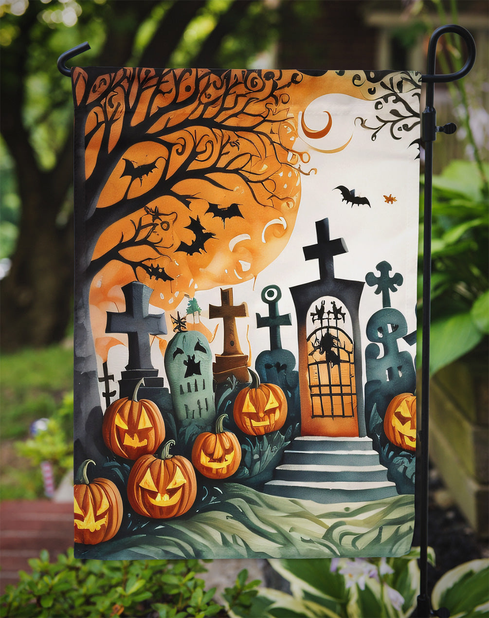 Papel Picado Skeletons Spooky Halloween Garden Flag – Outdoor Decorative Yard Flag