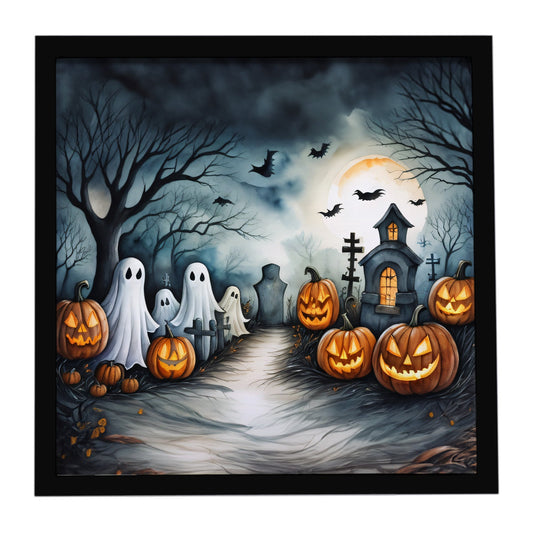 Ghosts Spooky Halloween Framed Metal Print