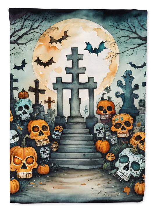 Calaveras Sugar Skulls Spooky Halloween Garden Flag – Outdoor Decorative Yard Flag