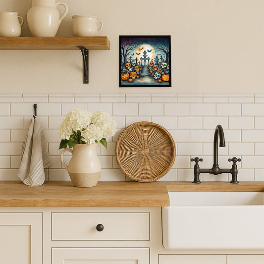 Calaveras Sugar Skulls Spooky Halloween Framed Metal Print