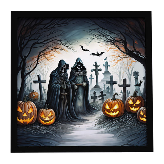 The Grim Reaper Spooky Halloween Framed Metal Print
