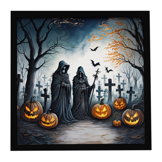 The Grim Reaper Spooky Halloween Framed Metal Print
