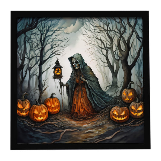 The Weeping Woman Spooky Halloween Framed Metal Print