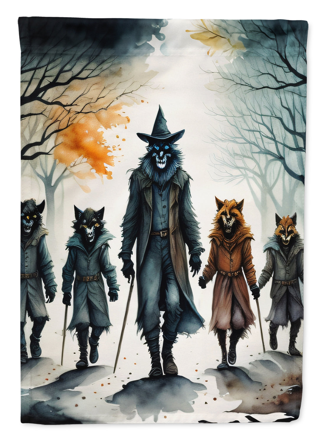 Werewolves Spooky Halloween House Flag