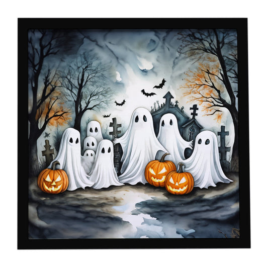 Ghosts Spooky Halloween Framed Metal Print