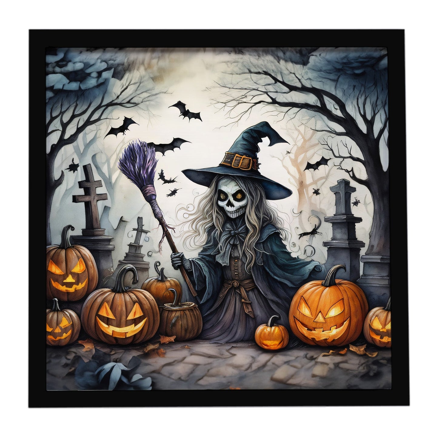 Witch Spooky Halloween Framed Metal Print