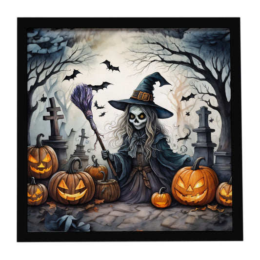 Witch Spooky Halloween Framed Metal Print