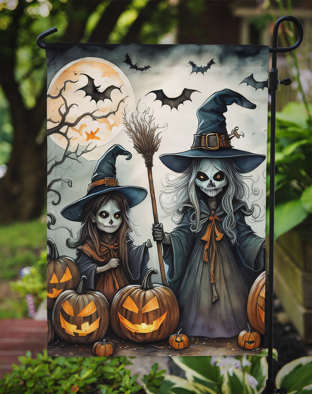 Witches Spooky Halloween Garden Flag – Outdoor Decorative Yard Flag