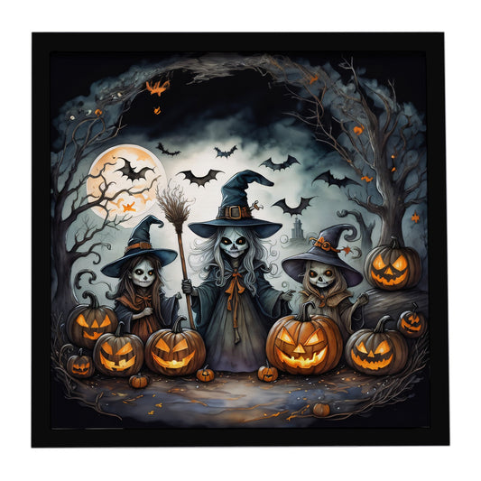 Witches Spooky Halloween Framed Metal Print