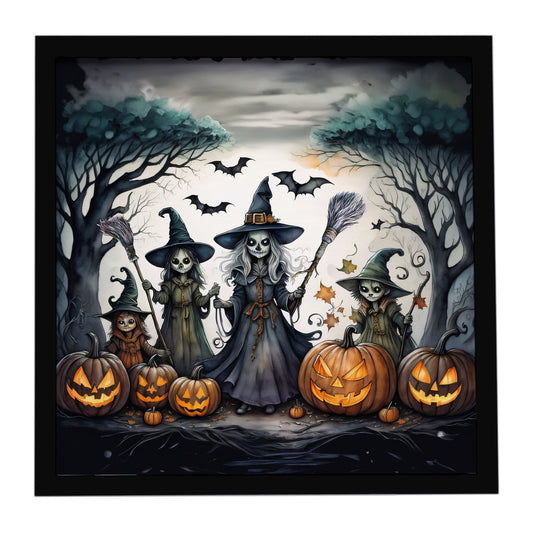 Witches Spooky Halloween Framed Metal Print