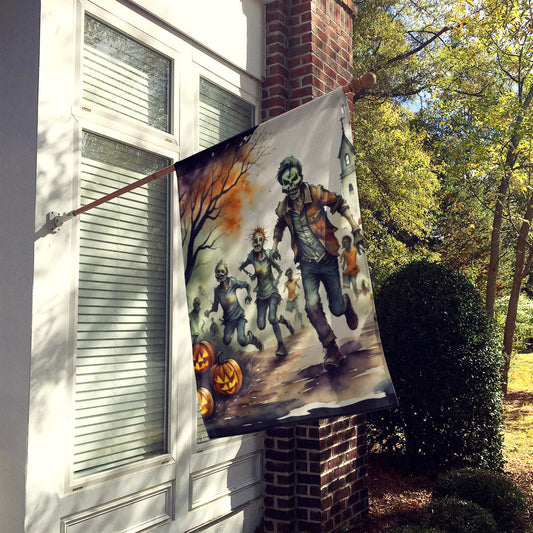 Zombies Spooky Halloween House Flag