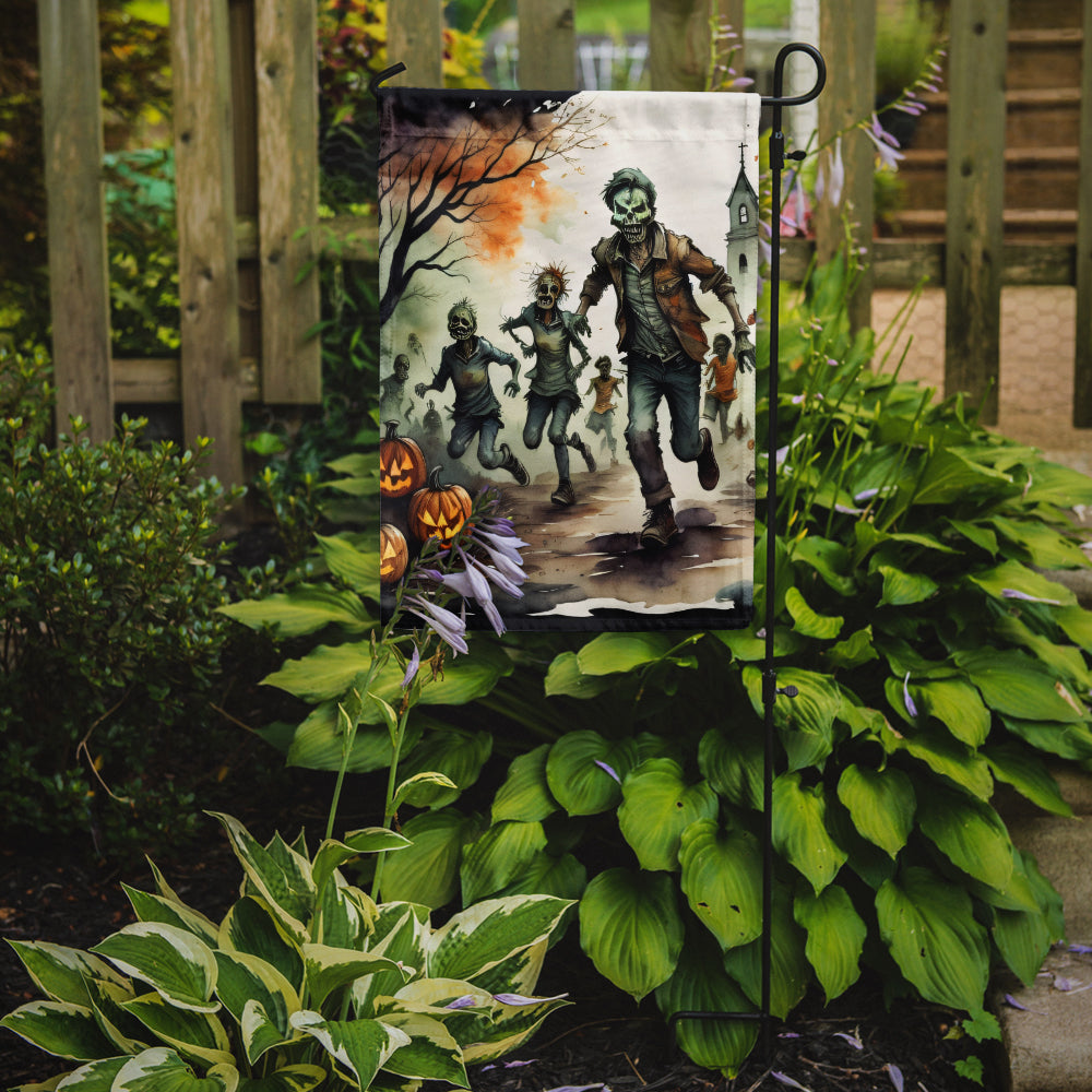Zombies Spooky Halloween Garden Flag – Outdoor Decorative Yard Flag