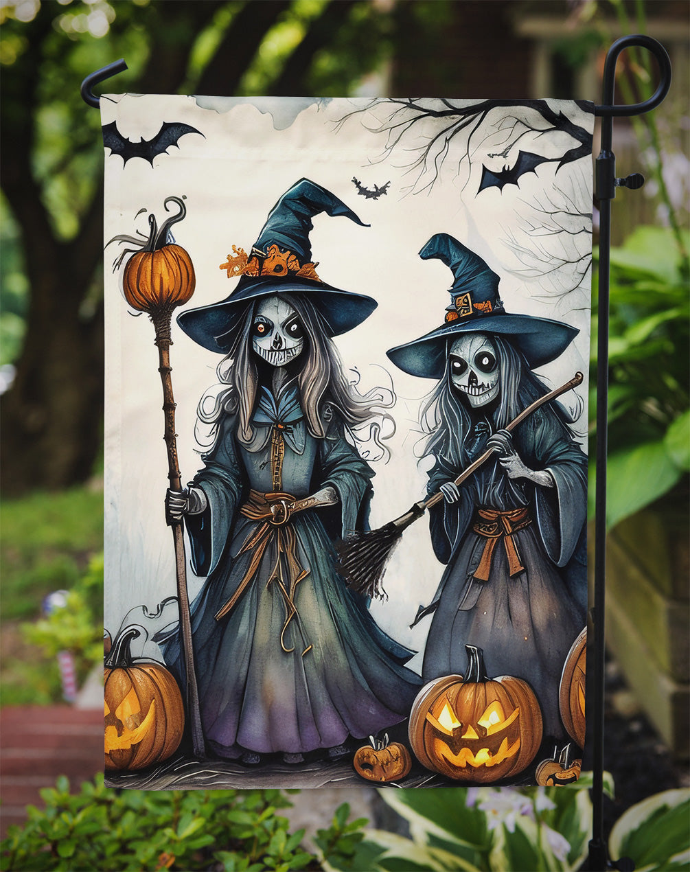 Witches Spooky Halloween Garden Flag – Outdoor Decorative Yard Flag