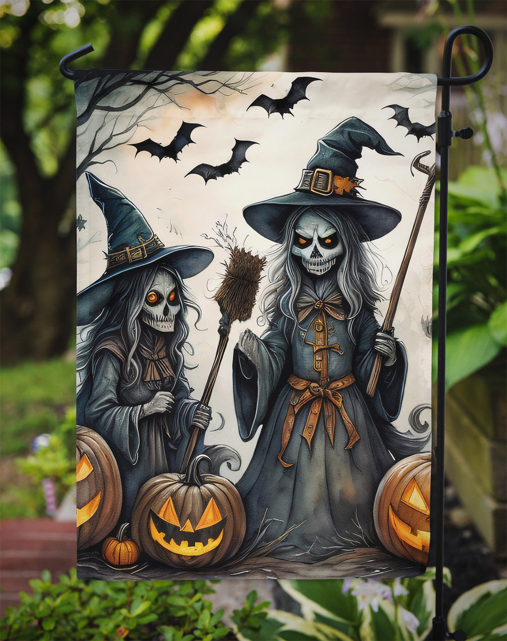 Witches Spooky Halloween Garden Flag – Outdoor Decorative Yard Flag