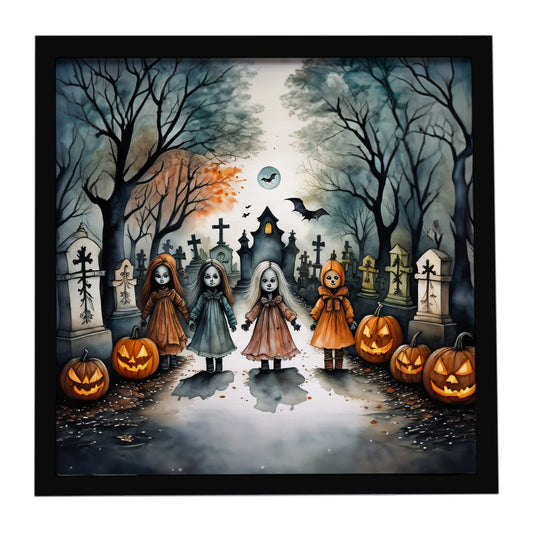 Creepy Dolls Spooky Halloween Framed Metal Print