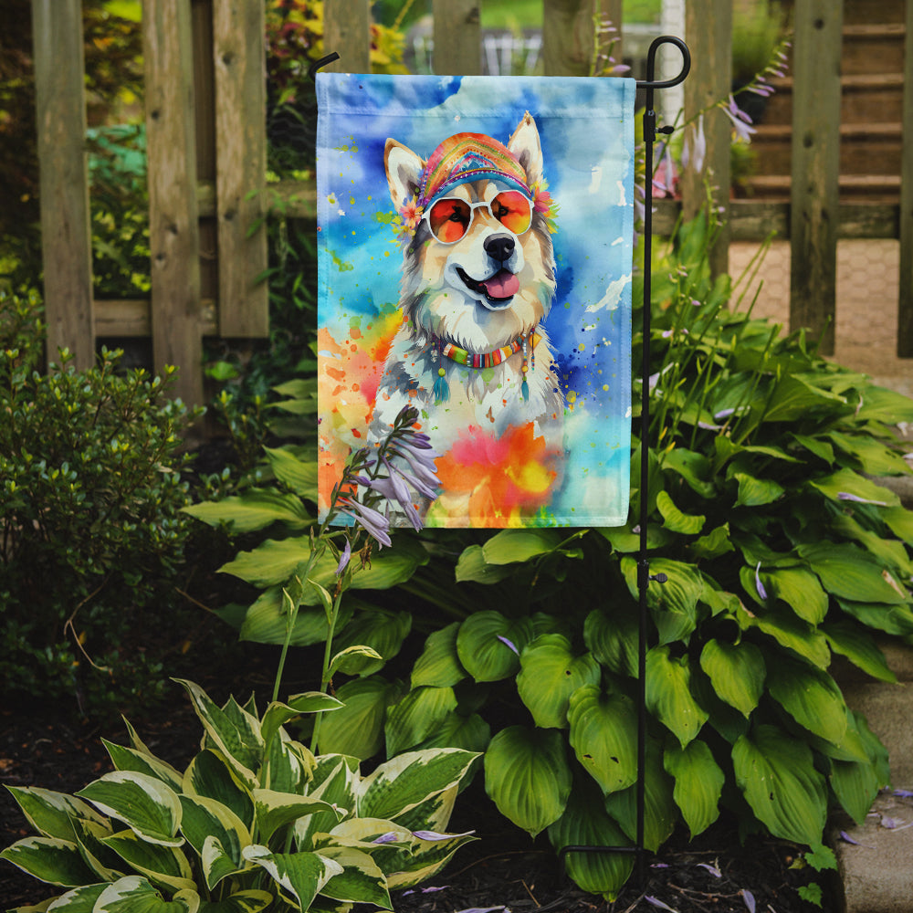 Alaskan Malamute Hippie Dawg Garden Flag – Outdoor Decorative Garden Flag