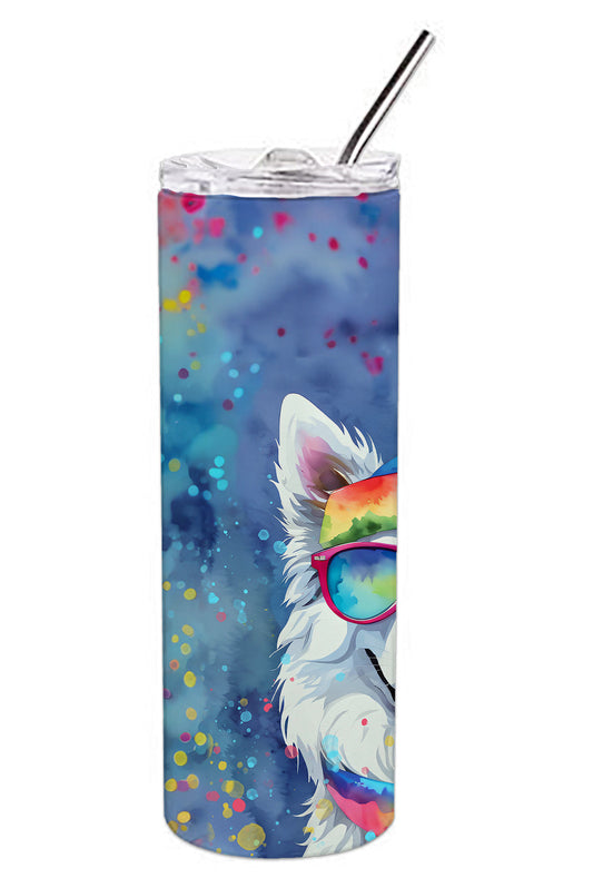 American Eskimo Hippie Dawg Stainless Steel Skinny Tumbler