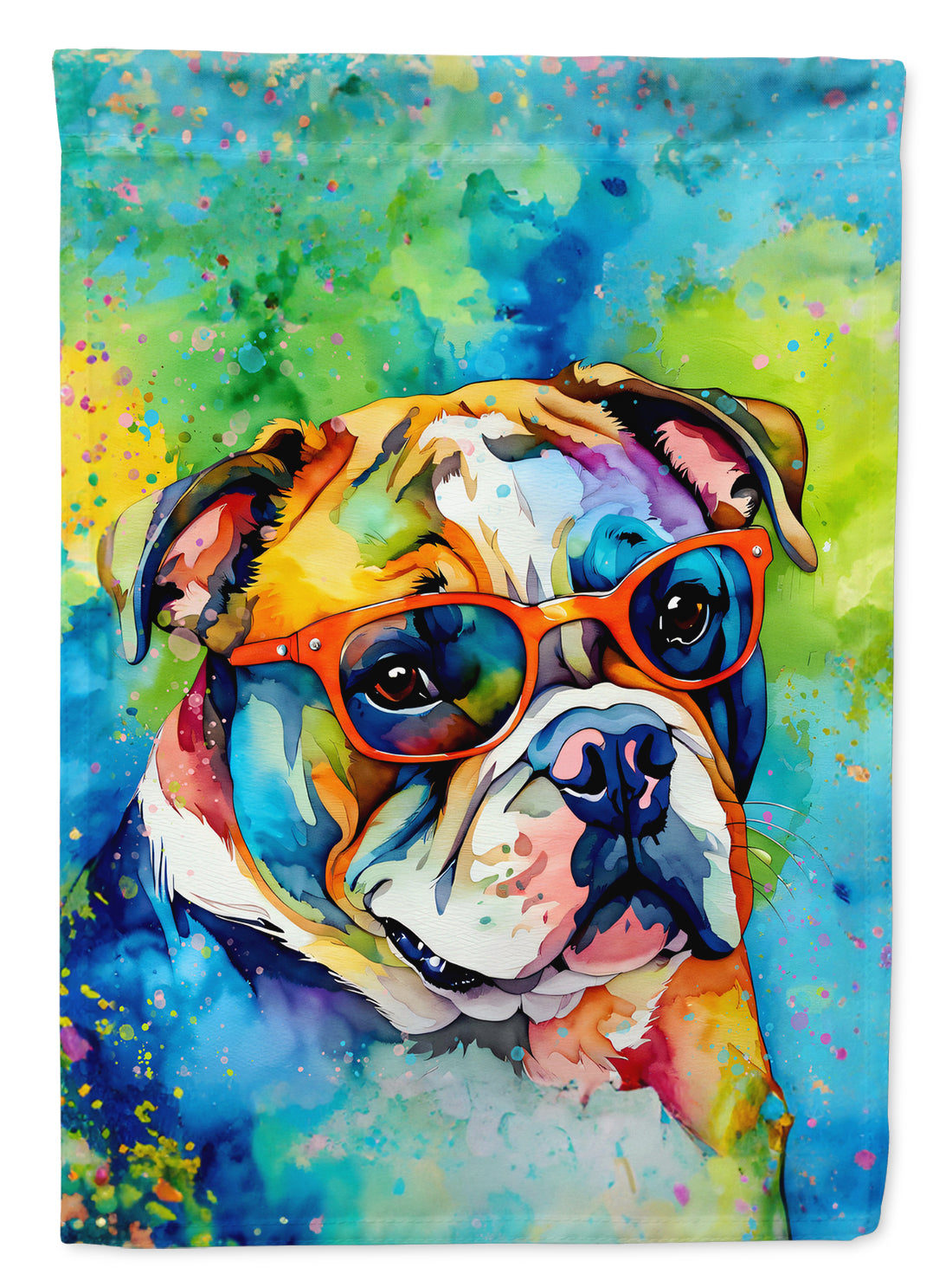 English Bulldog Hippie Dawg House Flag