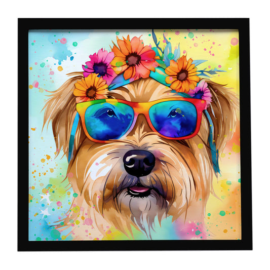Cairn Terrier Hippie Dawg Framed Metal Print
