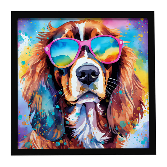 Cavalier Spaniel Hippie Dawg Framed Metal Print