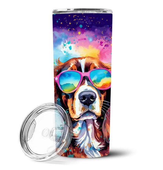 Cavalier Spaniel Hippie Dawg Stainless Steel Skinny Tumbler