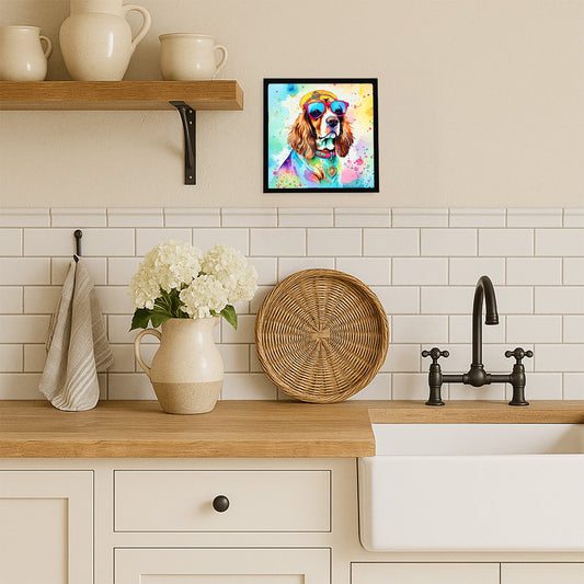 Cavalier Spaniel Hippie Dawg Framed Metal Print