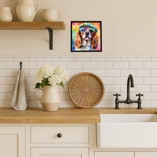 Cavalier Spaniel Hippie Dawg Framed Metal Print