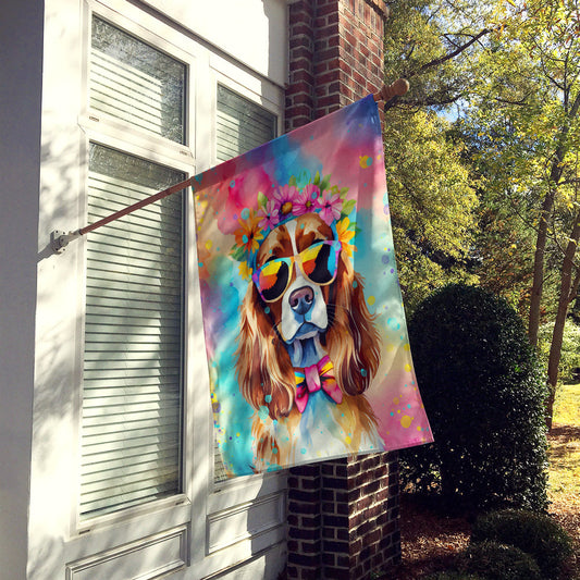 Cavalier Spaniel Hippie Dawg House Flag