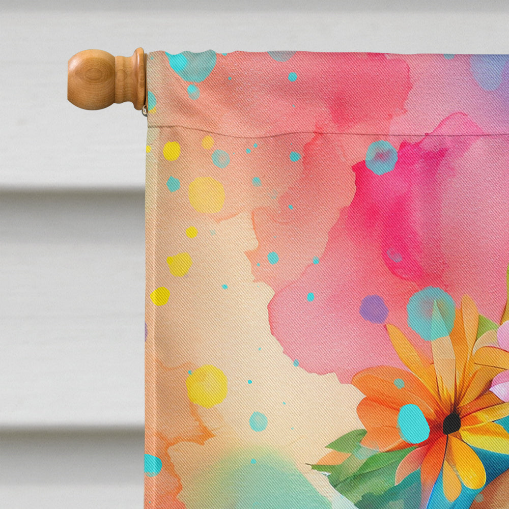 Cavalier Spaniel Hippie Dawg House Flag