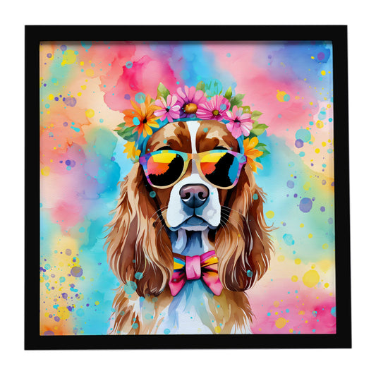 Cavalier Spaniel Hippie Dawg Framed Metal Print