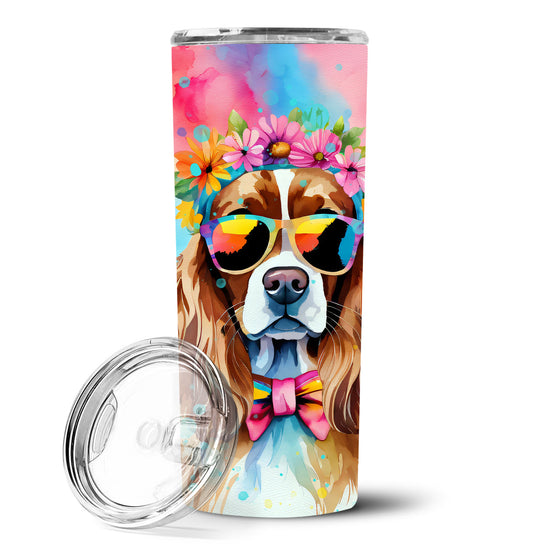 Cavalier Spaniel Hippie Dawg Stainless Steel Skinny Tumbler