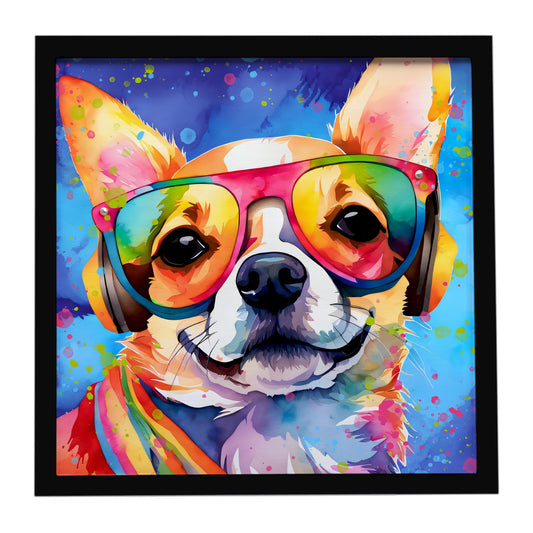 Chihuahua Hippie Dawg Framed Metal Print