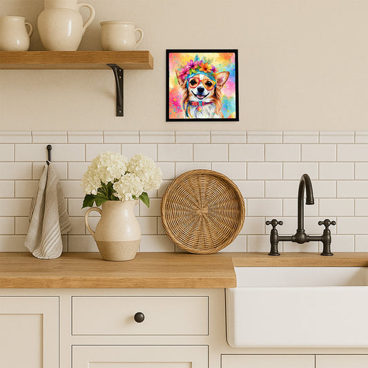 Chihuahua Hippie Dawg Framed Metal Print