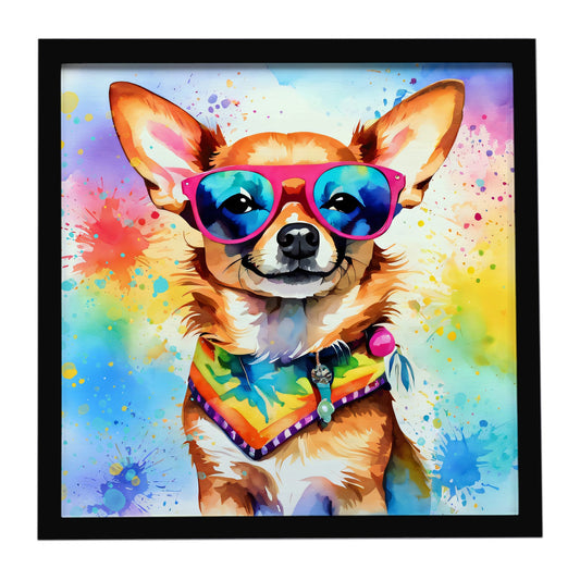 Chihuahua Hippie Dawg Framed Metal Print