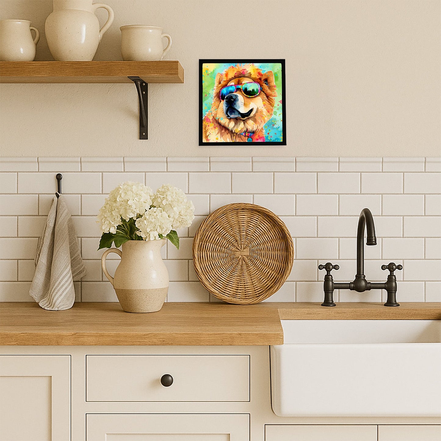 Chow Chow Hippie Dawg Framed Metal Print