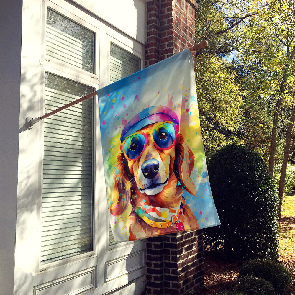 Dachshund Hippie Dawg House Flag