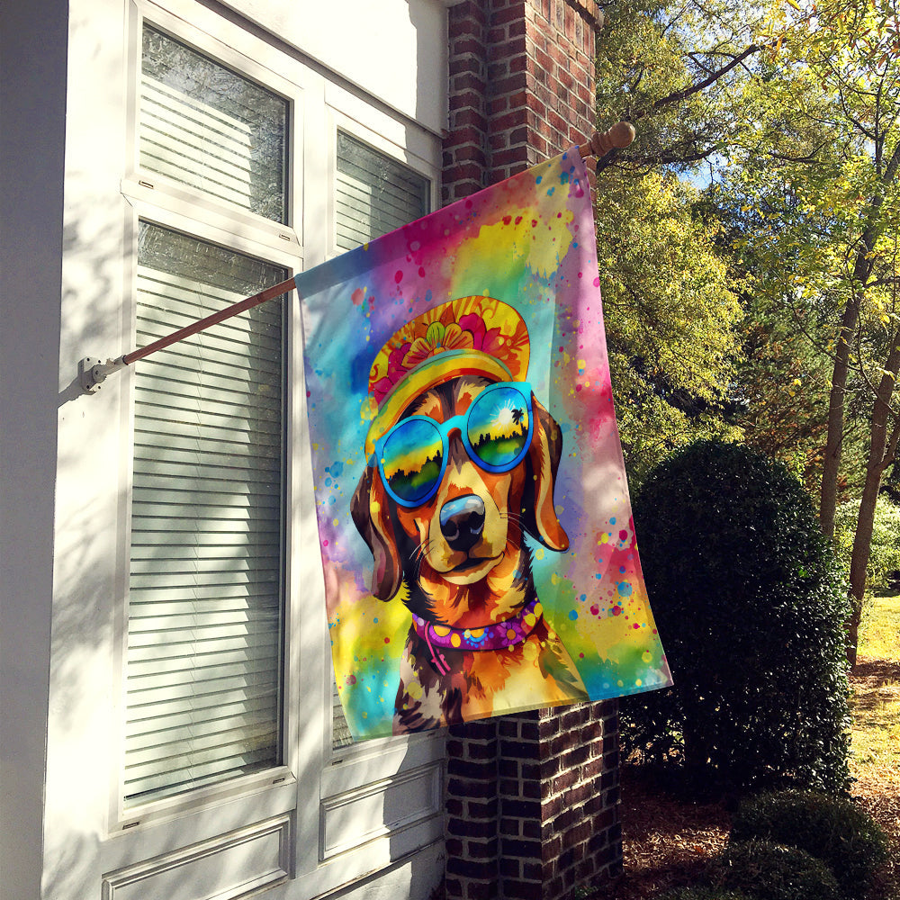 Dachshund Hippie Dawg House Flag