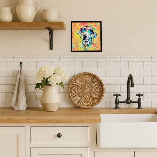 Dalmatian Hippie Dawg Framed Metal Print