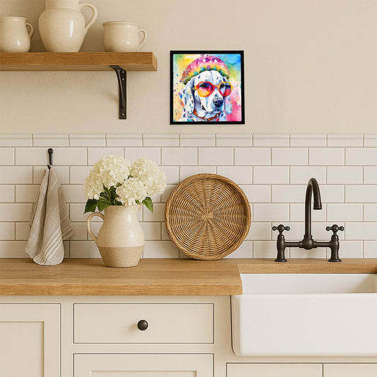 Dalmatian Hippie Dawg Framed Metal Print