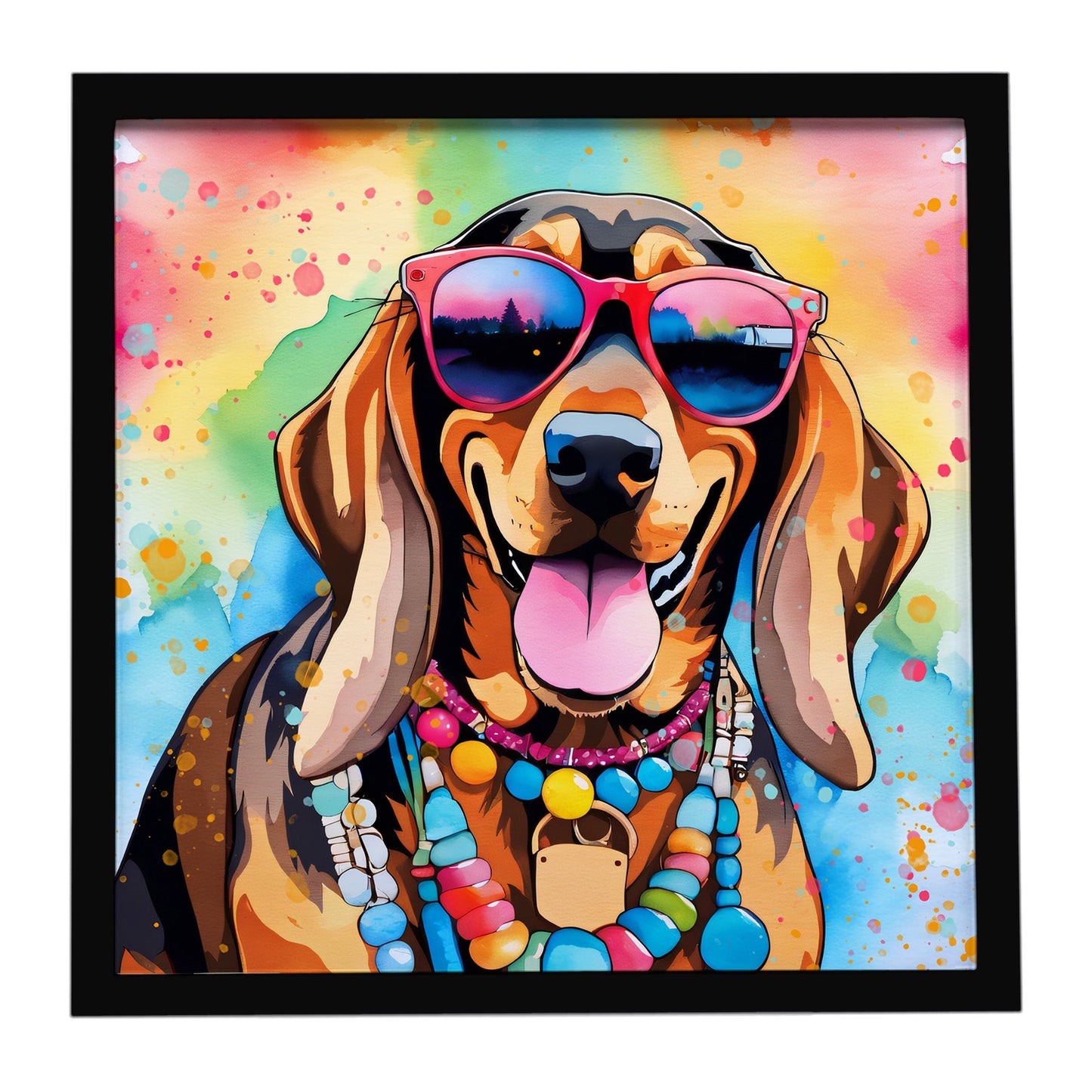 Doberman Pinscher Hippie Dawg Framed Metal Print