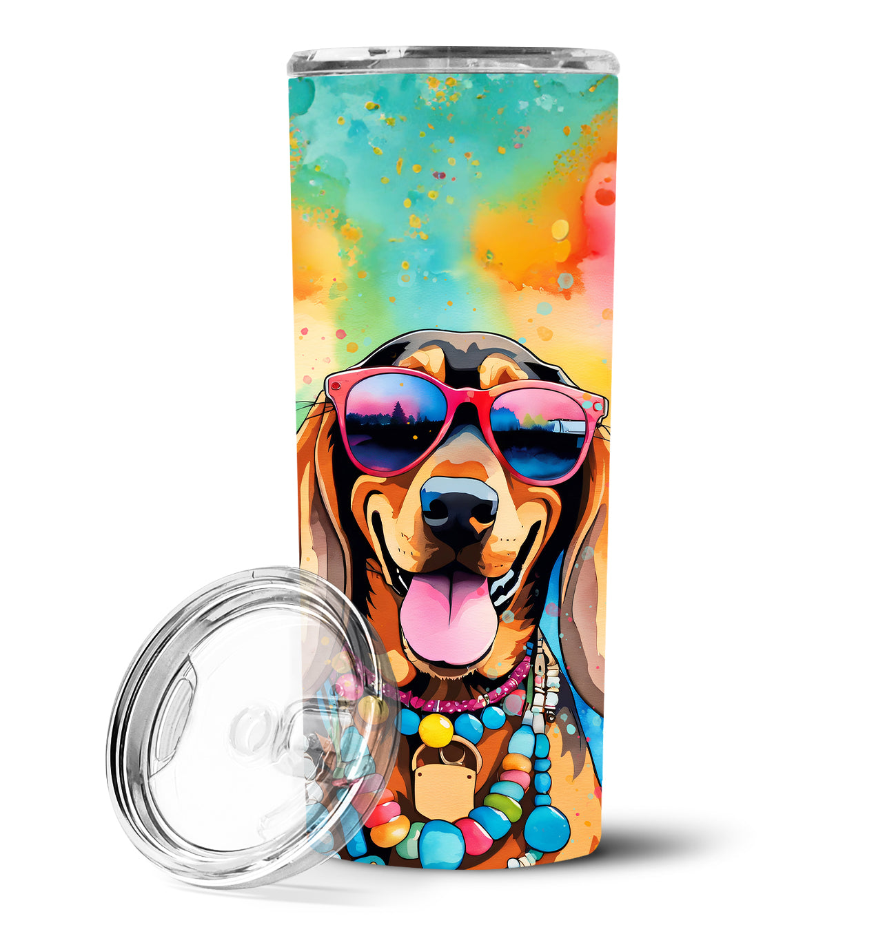 Doberman Pinscher Hippie Dawg Stainless Steel Skinny Tumbler