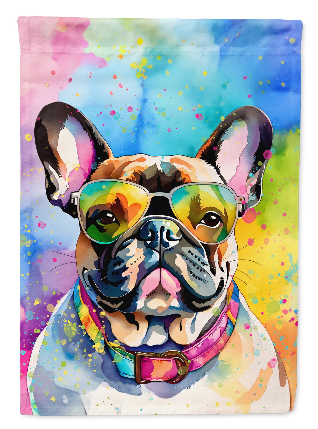 French Bulldog Hippie Dawg House Flag