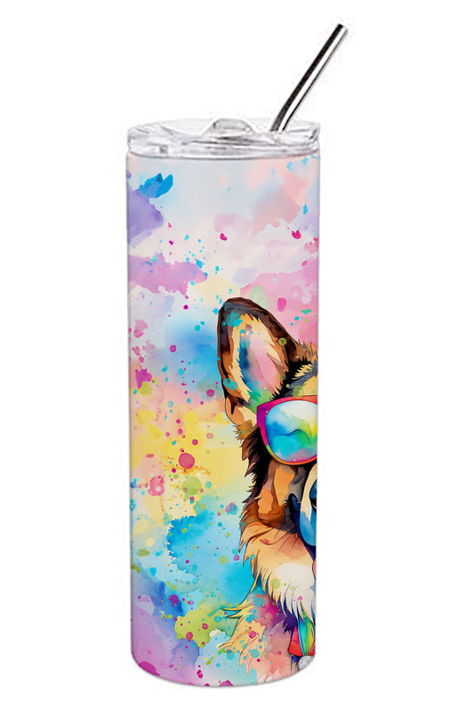 German Shepherd Hippie Dawg Stainless Steel Skinny Tumbler