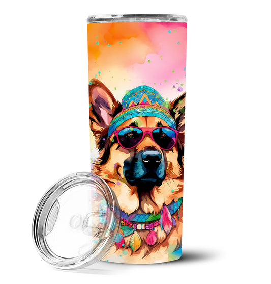 German Shepherd Hippie Dawg Stainless Steel Skinny Tumbler