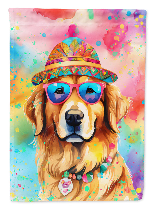 Golden Retriever Hippie Dawg House Flag
