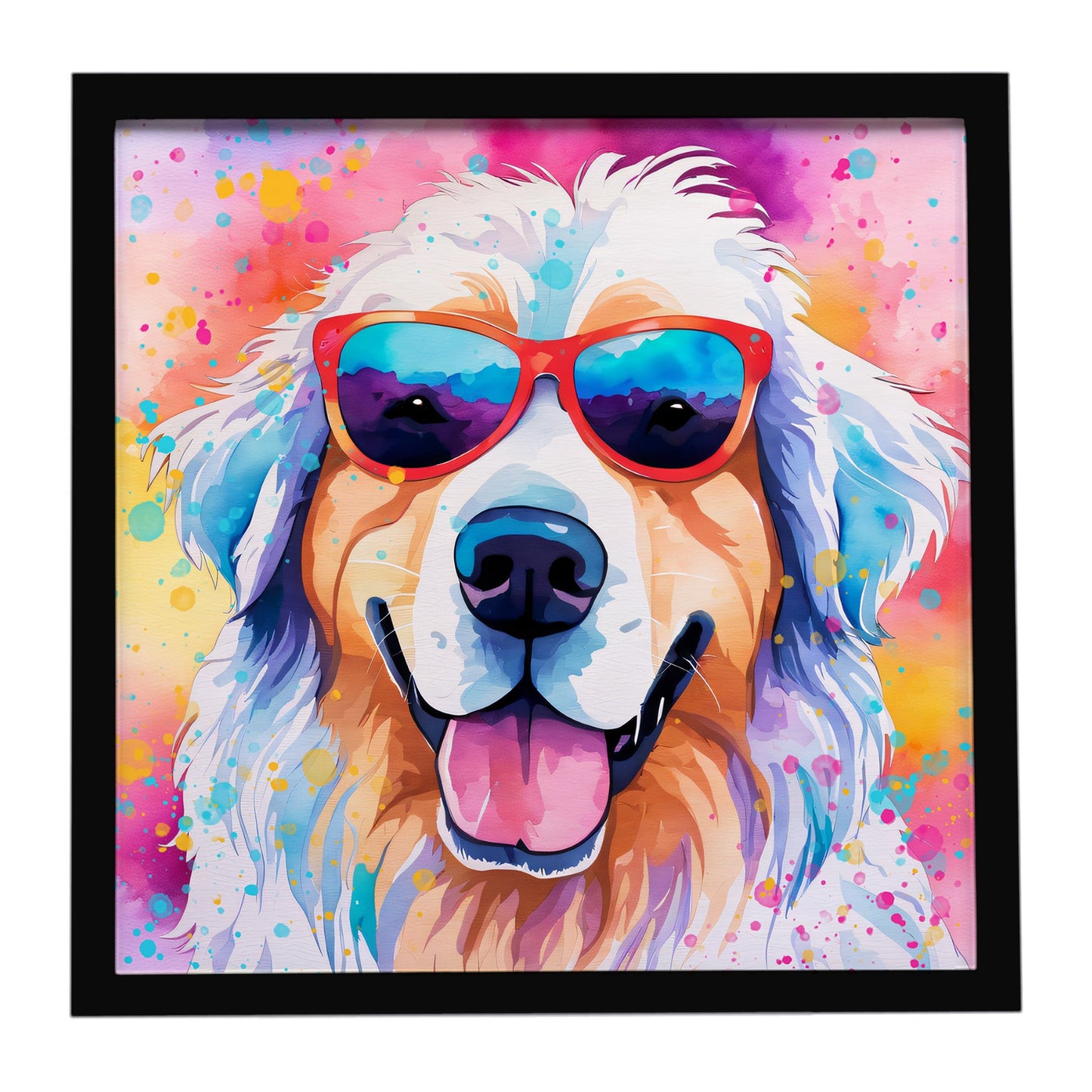 Great Pyrenees Hippie Dawg Framed Metal Print