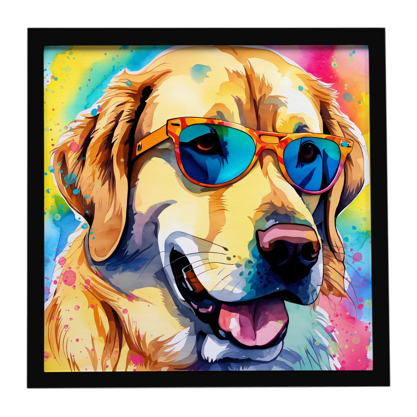 Yellow Labrador Hippie Dawg Framed Metal Print