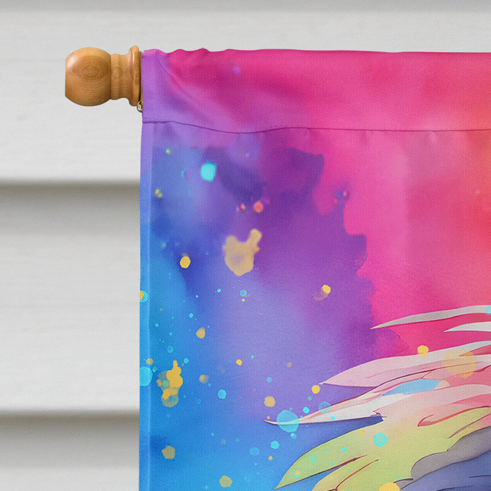 Old English Sheepdog Hippie Dawg House Flag